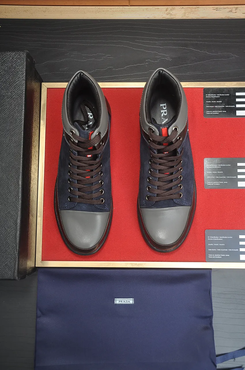 Men's shoes💰480💶【Prada】Trendy brand💞Mainly promote popular models, avant-garde and versatile fashionable men's shoes private version molding, 1:1 replica with glue splicing... Stylish and simple, original imported cowhide foot pads; the atmosphere and personality are more fashionable, eye-catching and pursuing class. It will subvert the old idea and be a must-have for fashionistas who want to spend time with you! Must keep it! High and comfortable but low, high-end quality workmanship. Code number: 38-45 (45 customized)